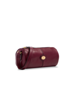 Borsa a tracolla cilindrica in pelle The Bridge Story Donna – Barolo/Oro - foto 1 2