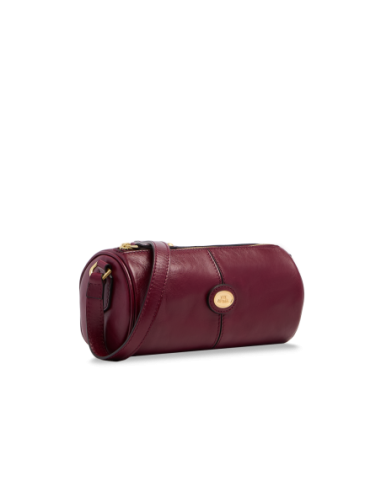 Borsa a tracolla cilindrica in pelle The Bridge Story Donna – Barolo/Oro - foto 2