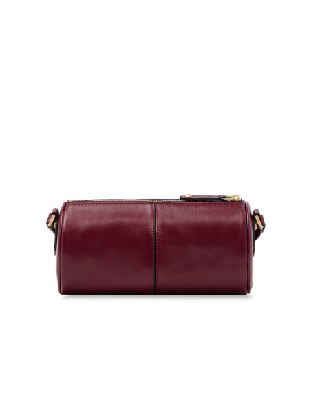 Borsa a tracolla cilindrica in pelle The Bridge Story Donna – Barolo/Oro - foto 3