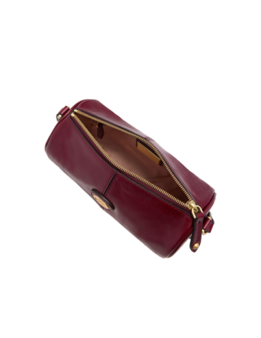 Borsa a tracolla cilindrica in pelle The Bridge Story Donna – Barolo/Oro - foto 4