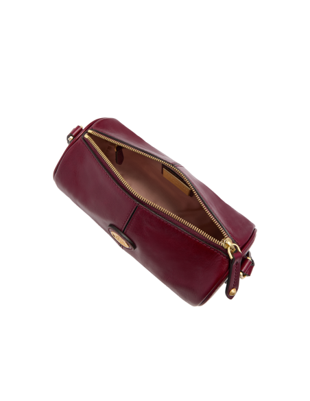 Borsa a tracolla cilindrica in pelle The Bridge Story Donna – Barolo/Oro - foto 4