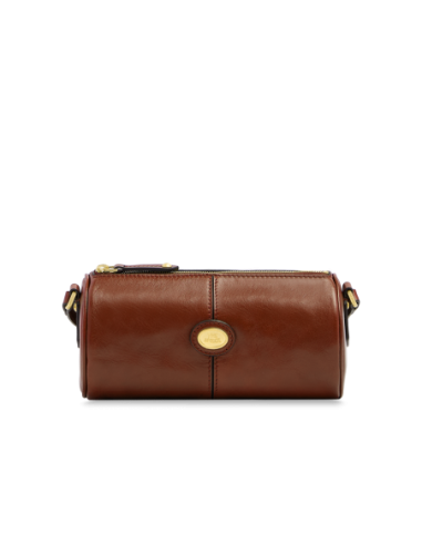 Borsa a tracolla cilindrica in pelle The Bridge Story Donna – Marrone/Oro - foto 1
