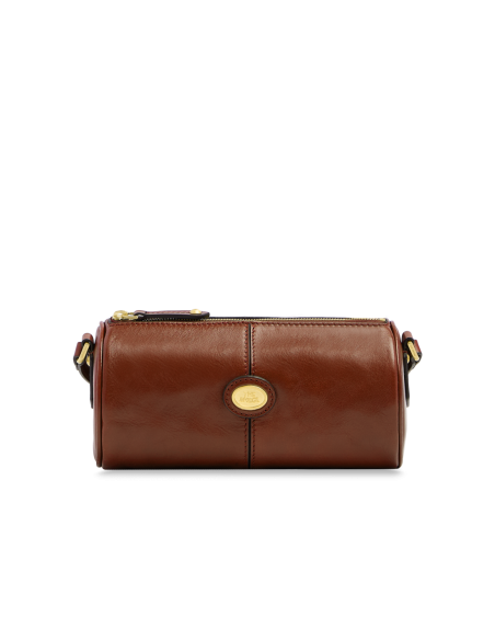 Borsa a tracolla cilindrica in pelle The Bridge Story Donna – Marrone/Oro - foto 1
