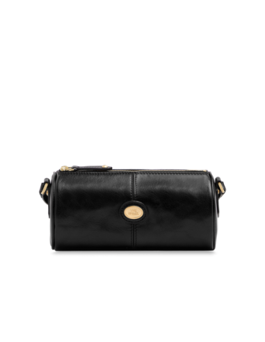 Borsa a tracolla cilindrica in pelle The Bridge Story Donna – Nero/Oro - foto 1