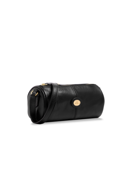 Borsa a tracolla cilindrica in pelle The Bridge Story Donna – Nero/Oro - foto 2