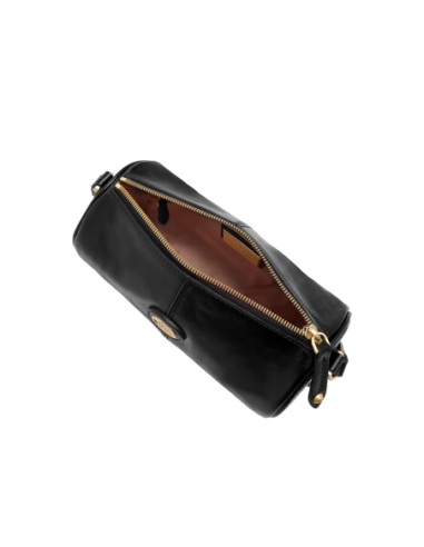 Borsa a tracolla cilindrica in pelle The Bridge Story Donna – Nero/Oro - foto 4