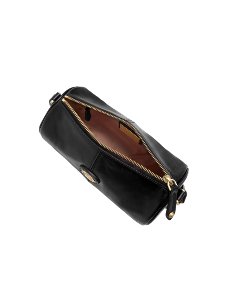 Borsa a tracolla cilindrica in pelle The Bridge Story Donna – Nero/Oro - foto 4