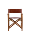 Sedia regista in legno e pelle The Bridge – Marrone/Oro