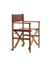 Sedia regista in legno e pelle The Bridge – Marrone/Oro
