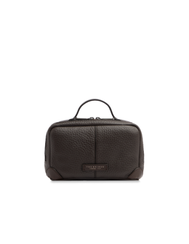 Beauty case in pelle The Bridge Travel Soft – Moka/Rutenio White - foto 1