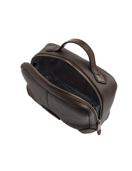 Beauty case in pelle The Bridge Travel Soft – Moka/Rutenio White - foto 4