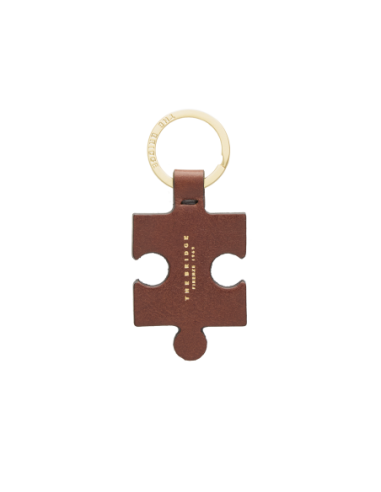 Portachiavi puzzle in pelle The Bridge Duccio – Marrone/Oro - foto 1