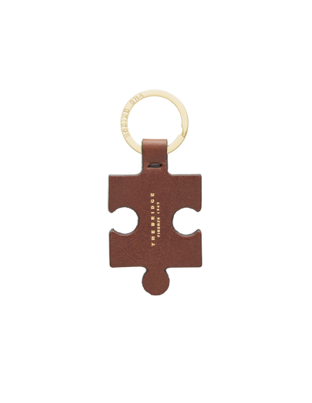 Portachiavi puzzle in pelle The Bridge Duccio – Marrone/Oro - foto 1