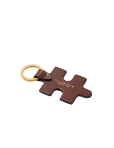 Portachiavi puzzle in pelle The Bridge Duccio – Marrone/Oro - foto 1 2