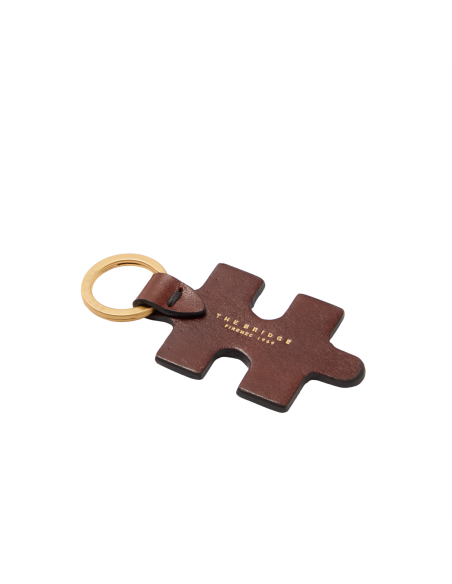 Portachiavi puzzle in pelle The Bridge Duccio – Marrone/Oro - foto 2