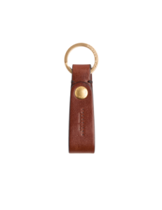 Portachiavi piccolo in pelle con anello The Bridge Duccio – Marrone/Oro - foto 1