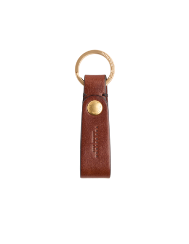 Portachiavi piccolo in pelle con anello The Bridge Duccio – Marrone/Oro - foto 1