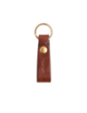 Portachiavi piccolo in pelle con anello The Bridge Duccio – Marrone/Oro