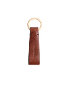 Portachiavi piccolo in pelle con anello The Bridge Duccio – Marrone/Oro - foto 1 2
