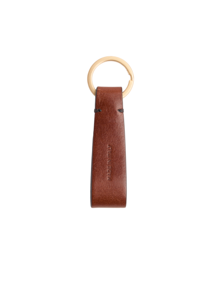 Portachiavi piccolo in pelle con anello The Bridge Duccio – Marrone/Oro - foto 2