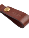 Portachiavi piccolo in pelle con anello The Bridge Duccio – Marrone/Oro