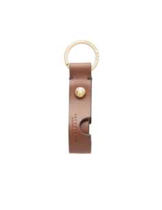 Portachiavi in pelle con anello The Bridge Duccio – Marrone/Oro - foto 1