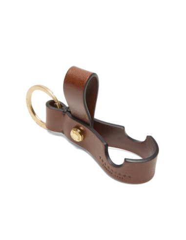 Portachiavi in pelle con anello The Bridge Duccio – Marrone/Oro - foto 2