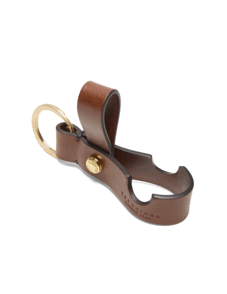 Portachiavi in pelle con anello The Bridge Duccio – Marrone/Oro - foto 2