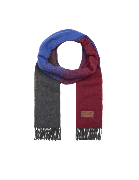 Sciarpa multicolore in misto lana con frange 50x200 cm The Bridge – Mix Barolo/Notte - foto 2