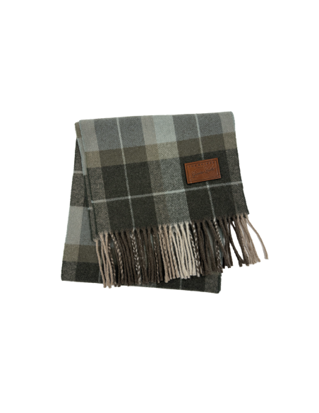 Sciarpa a quadri in lana merino con frange 30x200 cm The Bridge – Check Felce - foto 3