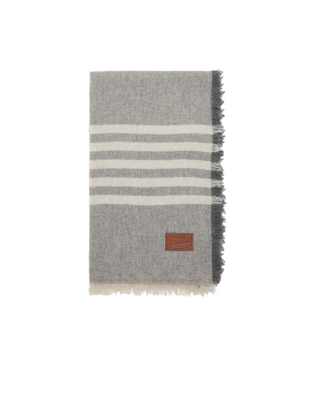 Sciarpa spigata in misto lana con frange 65x200 cm The Bridge – Mix Burro/Greige - foto 1