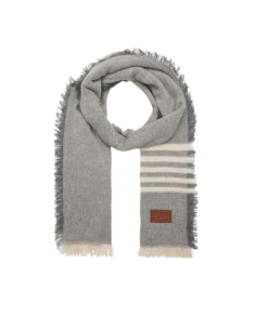 Sciarpa spigata in misto lana con frange 65x200 cm The Bridge – Mix Burro/Greige - foto 1 2