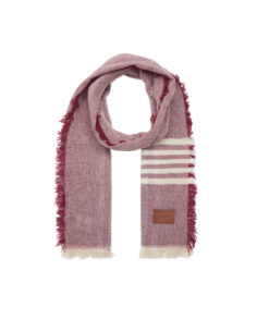 Sciarpa spigata in misto lana con frange 65x200 cm The Bridge – Mix Burro/Barolo - foto 1 2