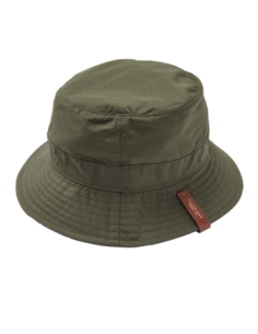 Cappello bucket impermeabile con logo in pelle The Bridge – Foresta/Marrone/Oro - foto 1