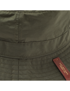 Cappello bucket impermeabile con logo in pelle The Bridge – Foresta/Marrone/Oro - foto 1 2