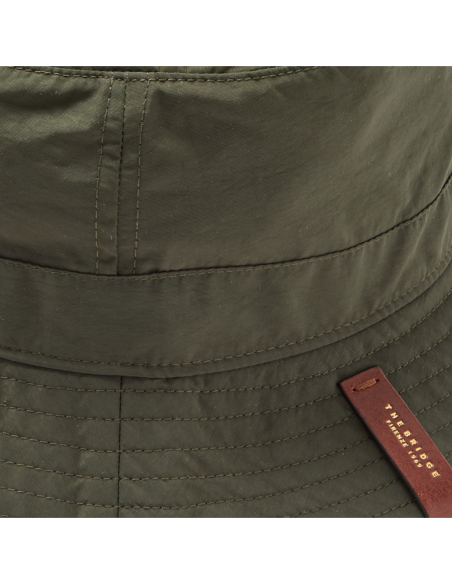 Cappello bucket impermeabile con logo in pelle The Bridge – Foresta/Marrone/Oro - foto 2