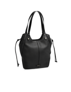 Borsa shopping in pelle martellata The Bridge Martina – Nero/Oro - foto 1 2