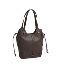 Borsa shopping in pelle martellata The Bridge Martina – Moka/Oro - foto 1 2