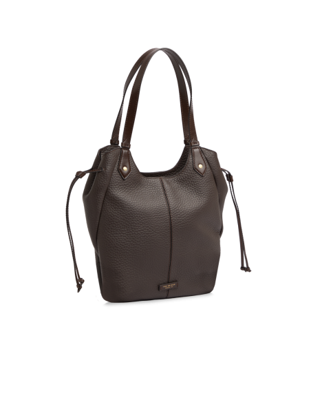 Borsa shopping in pelle martellata The Bridge Martina – Moka/Oro - foto 2