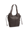 Borsa shopping in pelle martellata The Bridge Martina – Moka/Oro