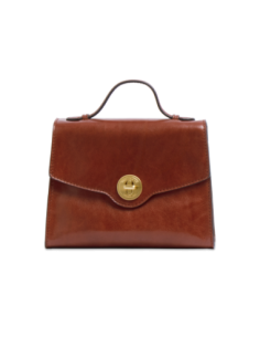 Borsa a mano in pelle con chiusura gioiello The Bridge Irene – Marrone/Oro - foto 1