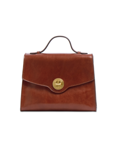 Borsa a mano in pelle con chiusura gioiello The Bridge Irene – Marrone/Oro - foto 1