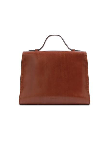 Borsa a mano in pelle con chiusura gioiello The Bridge Irene – Marrone/Oro - foto 3