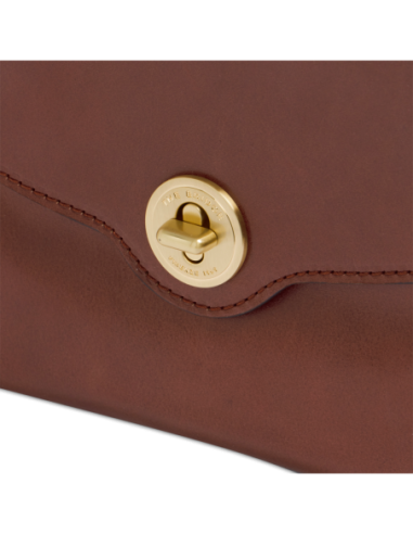 Borsa a mano in pelle con chiusura gioiello The Bridge Irene – Marrone/Oro - foto 5
