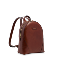 Zaino donna in pelle con zip The Bridge Magda – Marrone/Oro - foto 1 2
