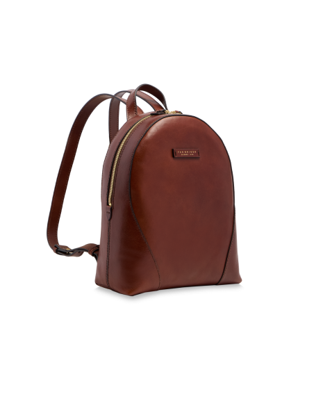 Zaino donna in pelle con zip The Bridge Magda – Marrone/Oro - foto 2