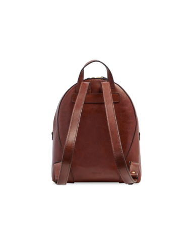Zaino donna in pelle con zip The Bridge Magda – Marrone/Oro - foto 3