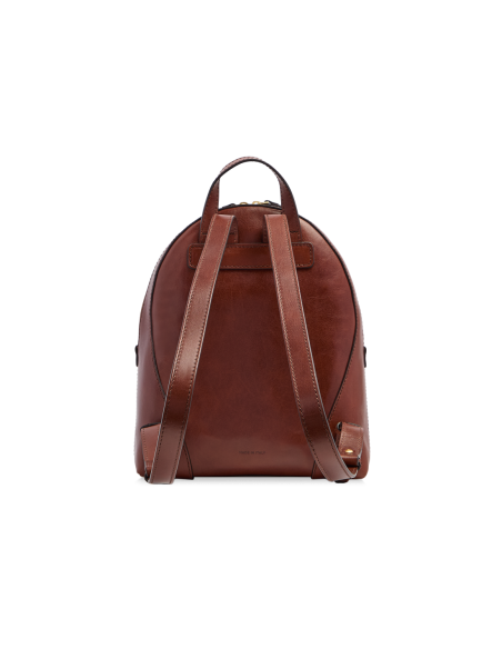 Zaino donna in pelle con zip The Bridge Magda – Marrone/Oro - foto 3