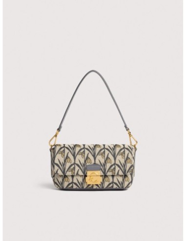 Borsa baguette in jacquard floreale Coccinelle C-Me Lock Medium – Multicolor Stove - foto 1
