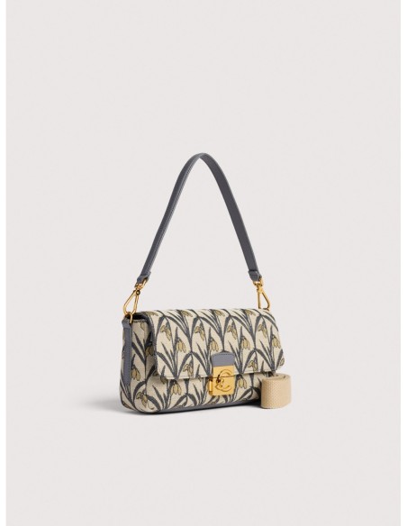 Borsa baguette in jacquard floreale Coccinelle C-Me Lock Medium – Multicolor Stove - foto 2